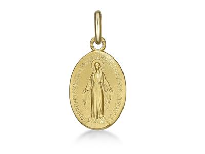 Medalla Virgen Mara 13 Mm, Oro Amarillo 18k