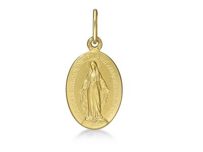 Medalla Virgen María 15 Mm, Oro Amarillo 18k - Imagen Estandar - 1