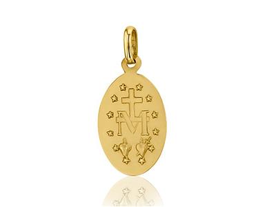 Medalla Virgen María 15 Mm, Oro Amarillo 18k - Imagen Estandar - 2