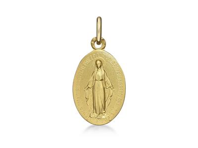 Medalla Virgen Mara 17 Mm, Oro Amarillo 18k