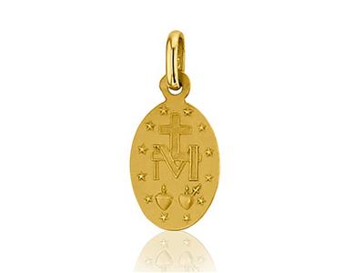 Medalla De La Virgen Milagrosa 13 Mm, Oro Amarillo 18k - Imagen Estandar - 2