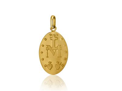Medalla De La Virgen Milagrosa 15 Mm, Oro Amarillo 18k - Imagen Estandar - 2