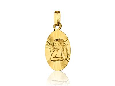 Medalla Ángel Fantasa 16 Mm, Oro Amarillo 18k