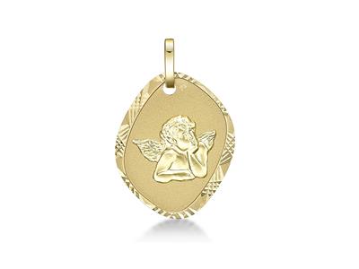 Medalla Ángel Fantasía 19 Mm, Oro Amarillo 18k - Imagen Estandar - 1