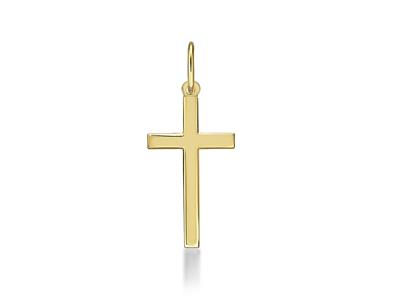 Colgante Cruz Maciza Pulida 20 Mm, Oro Amarillo 18k