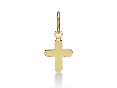 Colgante Cruz Maciza 10 Mm, Oro Amarillo 18k