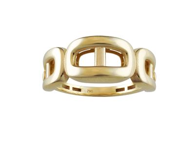Anillo De Malla Marina De 8,60 Mm, Oro Amarillo 18 Kt, Dedo 56