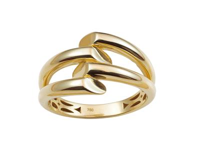 Anillo, Tubos Biselados 11 Mm, Oro Amarillo 18 Kt, Dedo 56