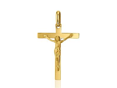 Colgante Cristo Cruz, Macizo 35 Mm, Oro Amarillo 18k