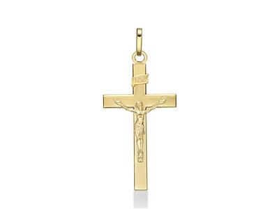 Colgante Cristo Inri 24 Mm, Oro Amarillo 18k