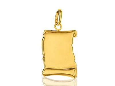 Medalla Pergamino Fantasía 19 Mm, Oro Amarillo 18k - Imagen Estandar - 1