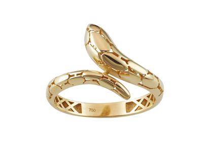 Anillo De Serpiente Escamada 3 Mm, Oro Amarillo 18 Kt, Dedo 54