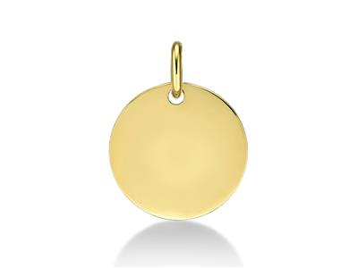 Colgante Ficha Ligera 14 Mm, Oro Amarillo 18k