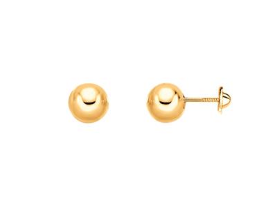 Pendientes, Bola 3 Mm, Oro Amarillo 18k