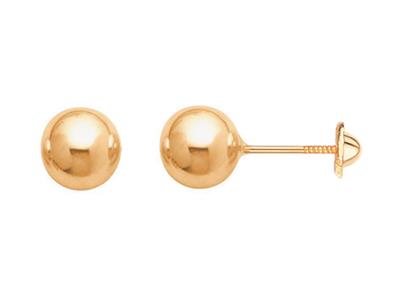 Pendientes 6 Mm, Oro Amarillo 18k