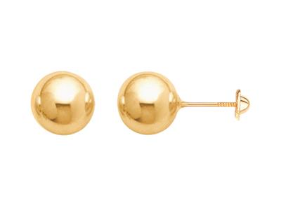 Pendientes, Bola 8 Mm, Oro Amarillo 18k