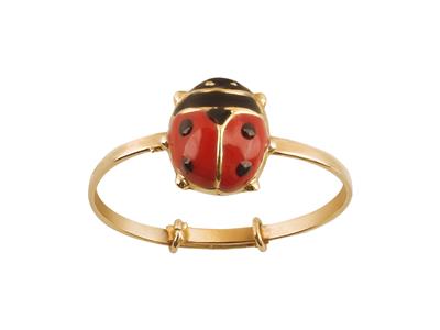 Anillo Mariquita Roja, Oro Amarillo De 18 Quilates, Ajustable Maximo Dedo 47 - Imagen Estandar - 1