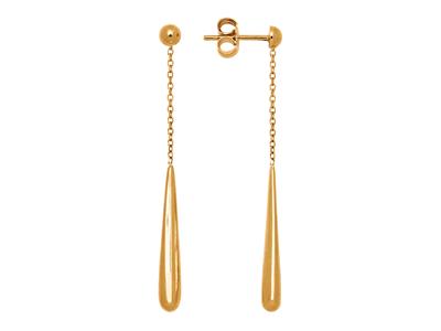 Pendientes Colgantes Con Cadena De 5 cm, Oro Amarillo De 18 K - Imagen Estandar - 1