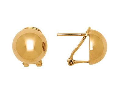 Pendientes 1/2 Bola 12 Mm, Oro Amarillo 18k - Imagen Estandar - 1