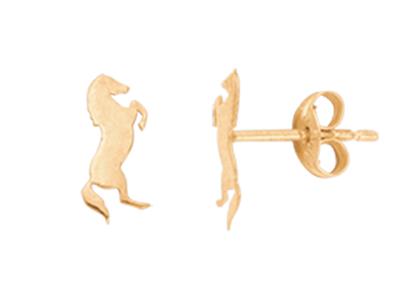 Pendientes Caballo, Oro Amarillo 18k