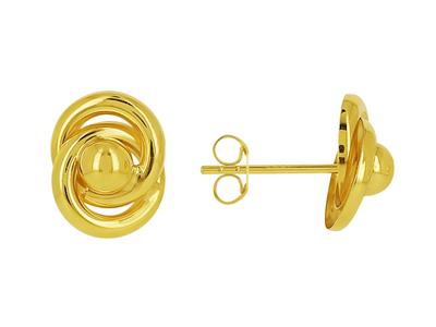 Pendientes, Doble Aro Y Bola 10 Mm, Oro Amarillo 18k - Imagen Estandar - 1