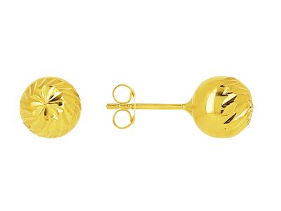 Pendientes, Bola 7 Mm, Oro Amarillo 18k