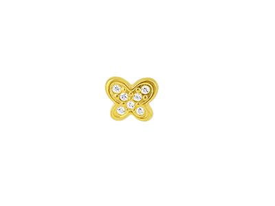 Pendientes Mariposa Con Àxido De Circonio, Oro Amarillo 18k - Imagen Estandar - 2