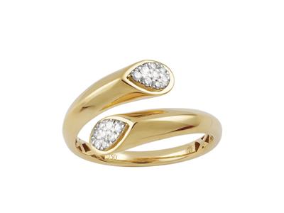 Anillo, Bordes Biselados, Diamantes 0,11 Ct, Oro Amarillo 18 Kt, Dedo 58