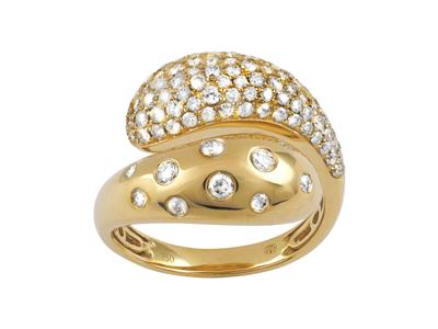 Anillo Doble Jonc 17 Mm, Diamantes 1.27ct, Oro Amarillo 18 Kt, Dedo 60