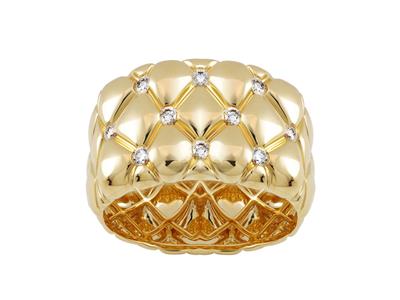 Anillo Acolchado 12.50 Mm, Diamantes 0.28ct, Oro Amarillo 18 Kt, Dedo 56