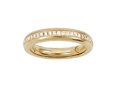 Alianza Ajustable 4 Mm, Diamante Redondo 0,35 Ct, Oro Amarillo 18 Kt, Dedo 50 A 56