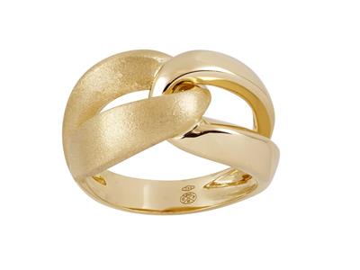 Anillo Doble Hebilla Liso Y Satinado, 12 Mm, Oro Amarillo 18 Kt, Dedo 56 - Imagen Estandar - 1