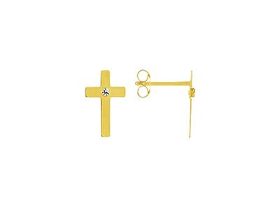 Pendientes Cruz 10 X 6,50 Mm, Oro Amarillo 18k - Imagen Estandar - 1