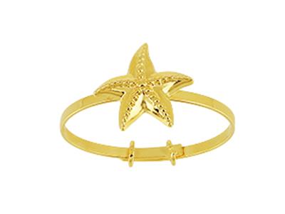 Anillo Infantil Estrella De Mar 8 Mm, Oro Amarillo 18k, Ajustable