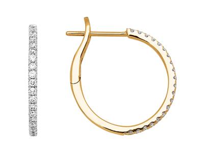 Pendientes De Aro Con Diamantes De 0,36 Ct, Diámetro Interior 16mm, Oro Amarillo De 18 K