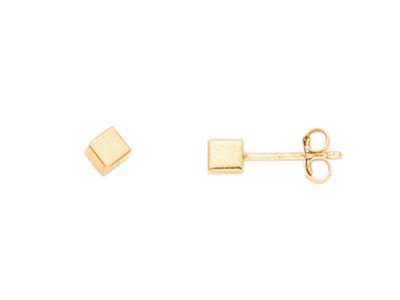 Pendientes Cubo 3 Mm, Oro Amarillo 18k - Imagen Estandar - 1