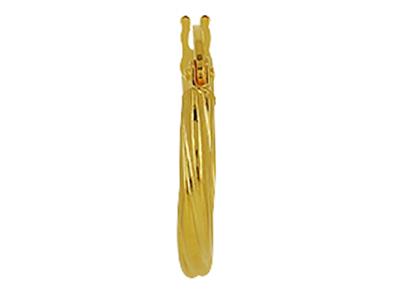 Tubo Creoles Torchon 2 Mm, Diametro Interior 10 Mm, Oro Amarillo 18k - Imagen Estandar - 3