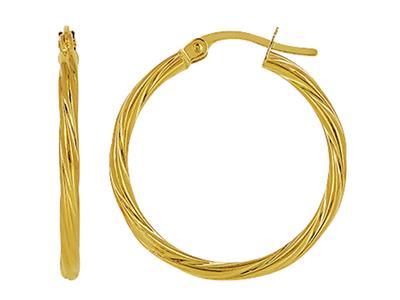 Tubo Creoles Torchon 2 Mm, Diametro Interior 20 Mm, Oro Amarillo 18k - Imagen Estandar - 1