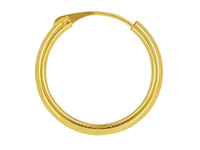 Creoles Tubo Hueco 2 Mm, Diametro Interior 18 Mm, Oro Amarillo 18k - Imagen Estandar - 2