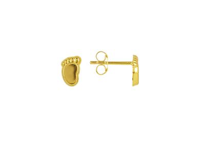 Pendientes Baby Feet 6 Mm, Oro Amarillo 18k