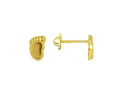 Pendientes Baby Feet 6 Mm, Oro Amarillo 18k