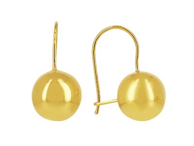 Pendientes 10 MM En Gancho De Alambre, Oro Amarillo 18k - Imagen Estandar - 1