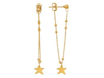 Pendientes Estrellas 4 Cm, Oro Amarillo 18k - Imagen Estandar - 1
