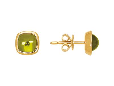 Pendientes Cabujones De Peridoto 1,36ct, Oro Amarillo 18k