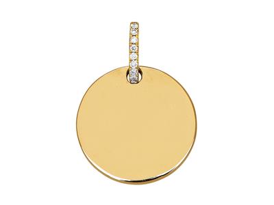 Colgante Token De Diamantes 0,04 Ct, Oro Amarillo 18k