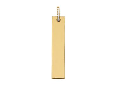 Colgante Diseño Barre, Diamantes De0,04 Ct, Oro Amarillo De 18 K