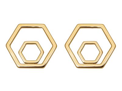 Pendientes Pentagonos 18 Mm, Oro Amarillo 18k - Imagen Estandar - 1
