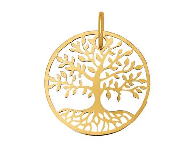 Colgante Árbol De La Vida, Grande, 18 Mm, Oro Amarillo De 18 Quilates