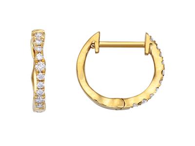 Pendientes De Aro Redondos, Diamantes De 0,10 Ct, Oro Amarillo De 18 K