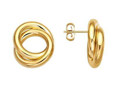 Pendientes De Aro 16 Mm, Oro Amarillo 18k